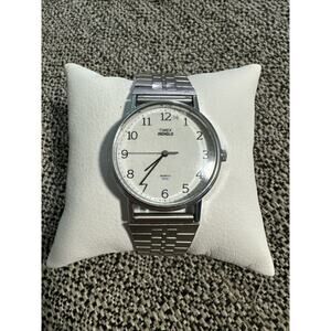 Timex Indiglo water resistant Silver Tone ,Quartz Watch Adjust Band New Battery.